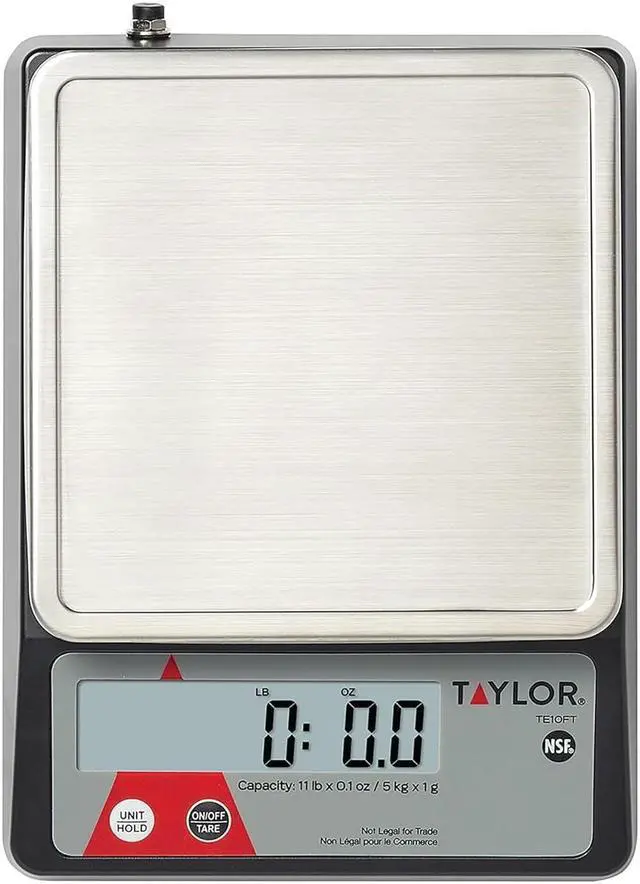 Alt view image 5 of 7 - TE10FT 11-Pound Commercial Digital Portion Control Scale, 11 lb (5 kg) in 0.1 oz (1 g) Food and Cooking Scale, Tare and Hold Function, NSF, Stainless Steel Platform