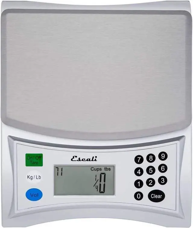 Alt view image 3 of 7 - Pana V136 Large Volume Measuring Kitchen/Baking/Cooking Scale, Preprogrammed with Over 500 Ingredients, LCD Digital Display, 13lb Capacity, Universal, Light Grey