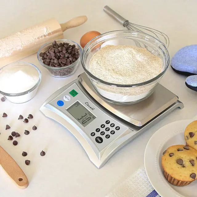 Alt view image 7 of 7 - Pana V136 Large Volume Measuring Kitchen/Baking/Cooking Scale, Preprogrammed with Over 500 Ingredients, LCD Digital Display, 13lb Capacity, Universal, Light Grey