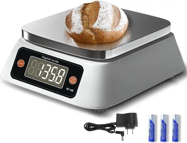 Main image of Food Scale Digital Scale Kitchen Scales Digital Weight, YONCON Baking Scale for Bakers, Candle Making or Soap Making with Stainless Steel Large Platform, 22lb/0.5g, 3*AA Batteries and Adapter Included