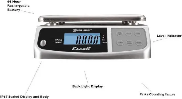 Alt view image 2 of 7 - Digital Food Scale, Battery Operated with 66 Pound Capacity for Cooking, Baking, Meal Prep, Diet Tracking, Stainless Steel, 6.82 Pounds, Silver