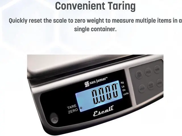 Alt view image 6 of 7 - Digital Food Scale, Battery Operated with 66 Pound Capacity for Cooking, Baking, Meal Prep, Diet Tracking, Stainless Steel, 6.82 Pounds, Silver