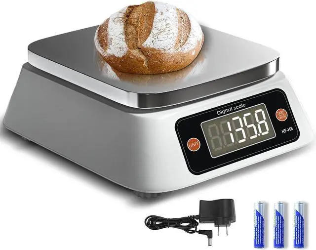 Main image of Food Scale Digital Scale Kitchen Scales Digital Weight, YONCON Baking Scale for Bakers, Candle Making or Soap Making with Stainless Steel Large Platform, 22lb/0.5g, 3*AA Batteries and Adapter Included