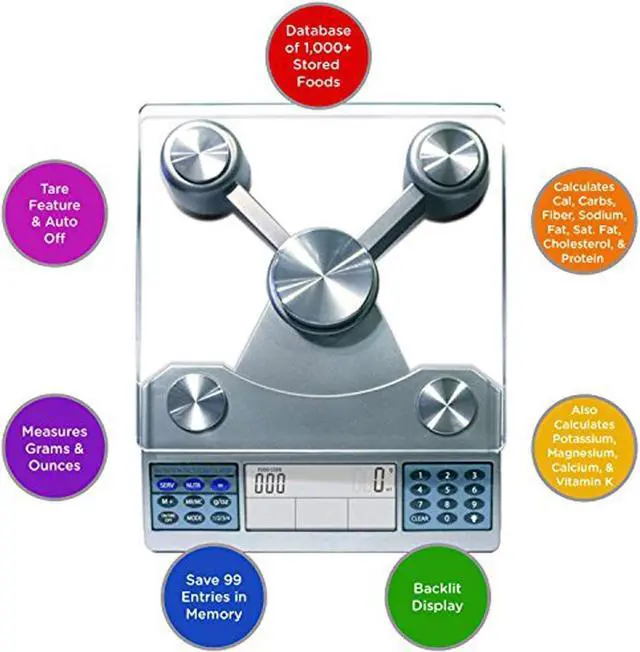 Alt view image 4 of 7 - Digital Nutrition Food Scale with Professional Food and Nutrient Calculator
