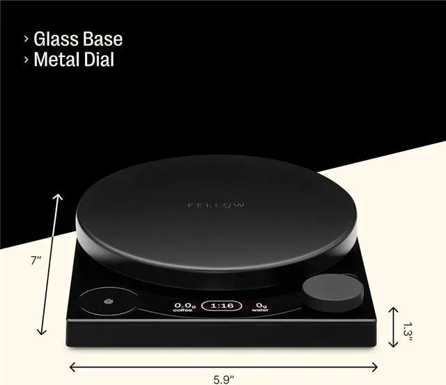 Alt view image 4 of 7 - Tally Pro Studio Digital Coffee Scale - Precision Scale with Glass Top - Digital Kitchen Scale for Coffee & Small Goods up to 5 lbs - Measures in g, oz, lbs, & mm - Matte Black