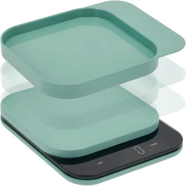 Alt view image 5 of 7 - Mensura Kitchen Scale Accurate Measurements Made Effortless - Experience Precision Cooking with Battery - Powered Convenience - Requires 3 AAA Batteries for Reliable Performance (Nordic Green)