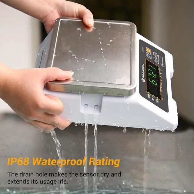 Alt view image 4 of 7 - Scale IP68 Weighs g, oz, lb, kg and lb:oz with Counting Function - 33lb Capacity, 0.001lb Increment, Ideal for Wet Products, Portion Control, Commercial - Stainless Steel Platform