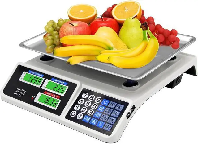 Main image of 88lb/40kg Commercial Food Scale - Digital Price Computing Scale for Farmers' Markets with Price Calculator, for Retail Outlets, Meat Shops & Deli - Accurate Counting and Dual LCD Display
