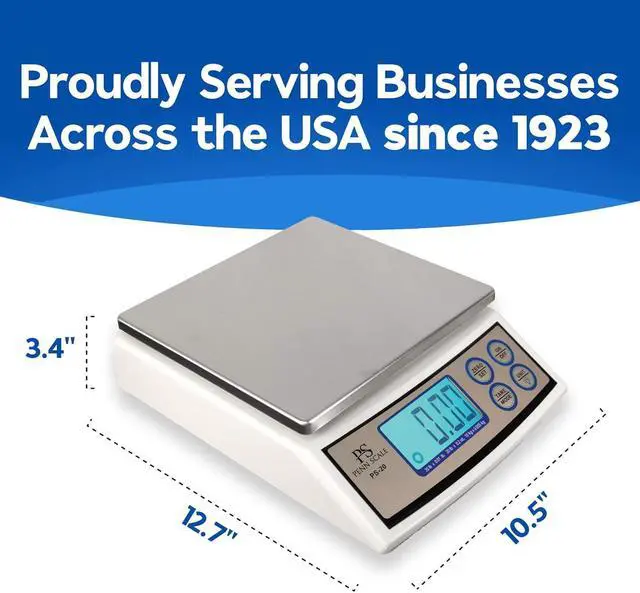 Alt view image 5 of 6 - Scale PS-20 Digital Kitchen Portion Scale - 20lb Electric Kitchen Scale with 0.01lb Readability - Removable Platter & LCD Display - KG, Lb, & Oz Unit Conversion (AC & Battery Powered)