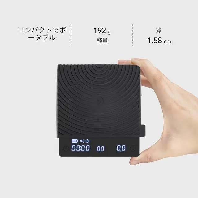 Alt view image 6 of 7 - Coffee Scale, Espresso Scale, Mini Weigh Digital Coffee Scale with Timer 2000 Grams for Coffee, Tea, Food All Black