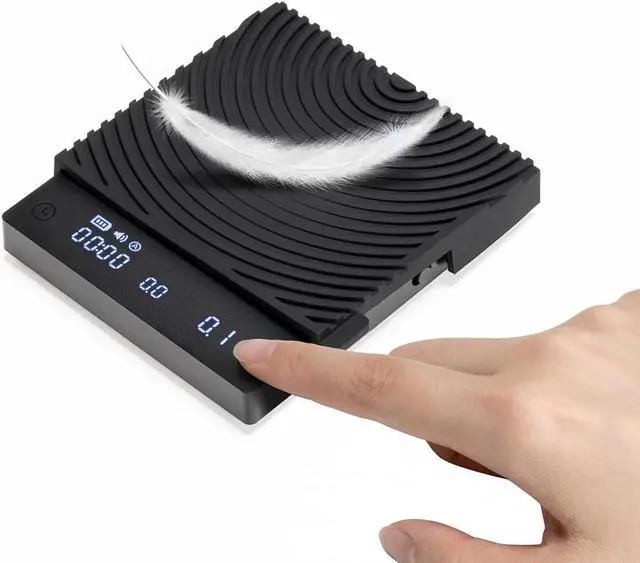 Alt view image 7 of 7 - Coffee Scale, Espresso Scale, Mini Weigh Digital Coffee Scale with Timer 2000 Grams for Coffee, Tea, Food All Black