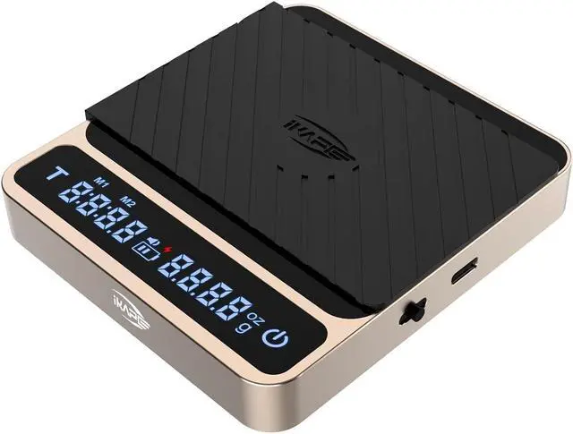 Main image of Digital Coffee Scale, Premium Aluminium Espresso Scales with Timer, 2kg/0.1g High Precision Rechargeable Drip Espresso Scale with Tare Function, LED Display(Gold)