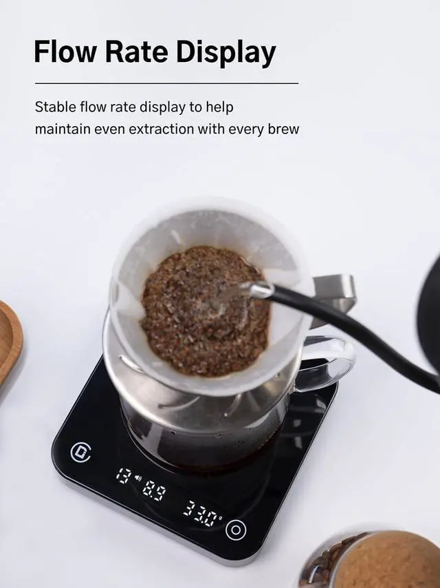 Alt view image 4 of 7 - Coffee Scale - Flow Rate Tracking, Auto-Timing, Smart App Accuracy for Pour-Over and Espresso Coffee (Microbalance Ti)