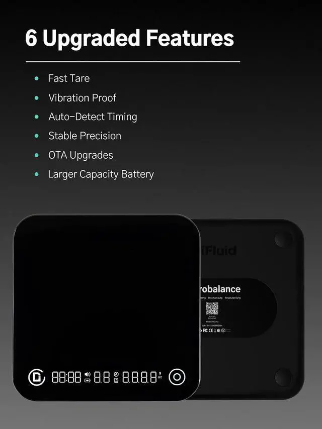 Alt view image 6 of 7 - Coffee Scale - Flow Rate Tracking, Auto-Timing, Smart App Accuracy for Pour-Over and Espresso Coffee (Microbalance Ti)