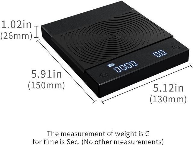 Alt view image 2 of 7 - Coffee Scale, 2021 New Version Black Mirror Basic Plus, Digital Espresso Coffee Scale Kitchen Scale with Auto Timing, 2000 Grams,Black Plus