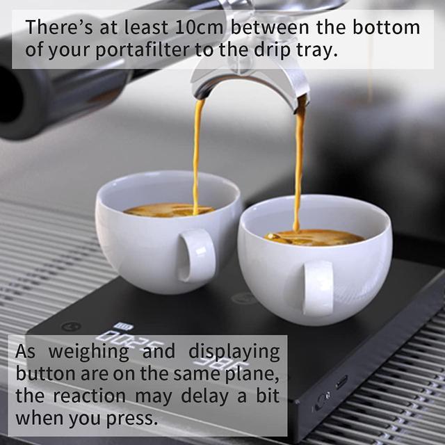 Alt view image 6 of 7 - Coffee Scale, 2021 New Version Black Mirror Basic Plus, Digital Espresso Coffee Scale Kitchen Scale with Auto Timing, 2000 Grams,Black Plus