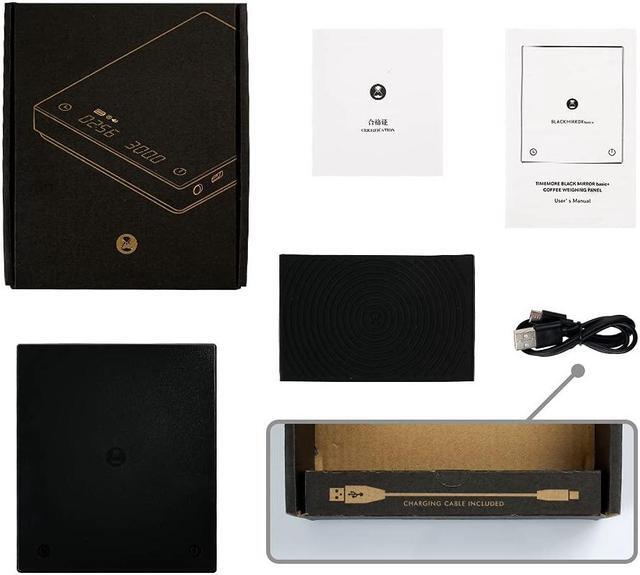 Alt view image 7 of 7 - Coffee Scale, 2021 New Version Black Mirror Basic Plus, Digital Espresso Coffee Scale Kitchen Scale with Auto Timing, 2000 Grams,Black Plus