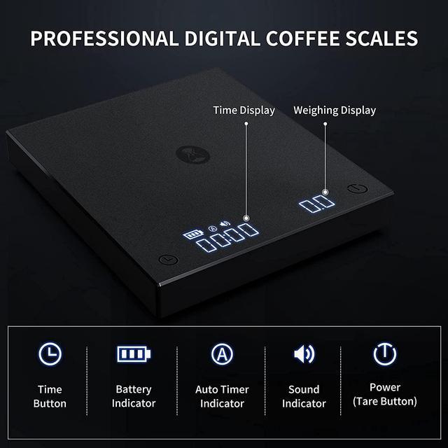 Alt view image 5 of 7 - Digital Espresso Coffee Scales Kitchen Scales with Auto Timing, 2000 Grams, Black