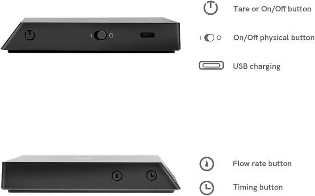 Alt view image 2 of 7 - Black Mirror Nano Coffee Scale, Mini Espresso Scale for Baking Cooking Flow Measurement, Digital Food Scale Poor Over Hand Drip Scale Weighing Instrument Auto Mode Timer Function LED, Black