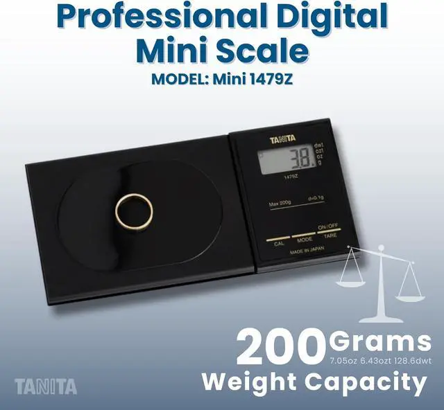 Alt view image 2 of 6 - 1479Z Digital Milligram Scale  Japan Technology Accurate Pocket Jewelry Gram Scale with Smart Features for Cooking, Baking, Coffee, Espresso, Gold Testing, Nutritional Calculator, and Travel