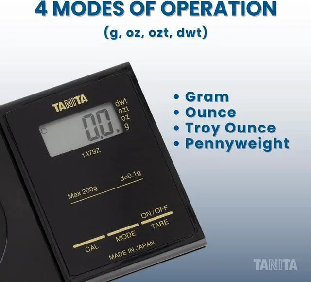 Alt view image 3 of 6 - 1479Z Digital Milligram Scale  Japan Technology Accurate Pocket Jewelry Gram Scale with Smart Features for Cooking, Baking, Coffee, Espresso, Gold Testing, Nutritional Calculator, and Travel