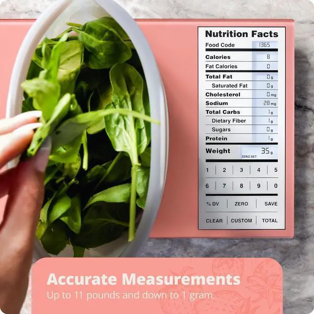 Alt view image 6 of 7 - Scale by Greater Goods, Food Grade Glass, Calorie Counting Scale, Meal Prep Scale, and Weight Loss Scale, Pink