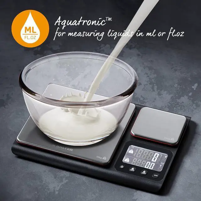 Alt view image 6 of 7 - Blumenthal Dual Platform Precision Scale by Salter, 10kg Capacity, Ultimate Accuracy Platforms, Easy-to-Read Digital Display, Measures Metric and Imperial Weight, Aquatronic Feature - Black