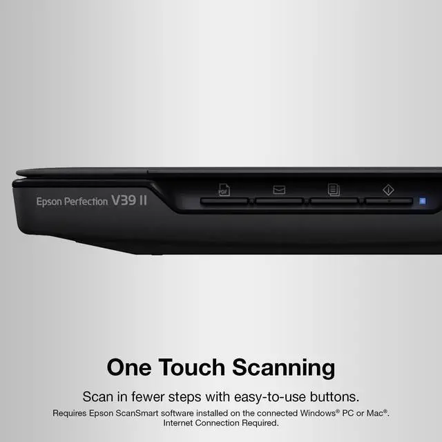 Alt view image 3 of 7 - Perfection V39 II - Color Photo and Document Flatbed Scanner - 4800 dpi Optical Resolution - High-Rise, Removable Lid - Scan to Cloud - USB Power - Image Scanning - Black