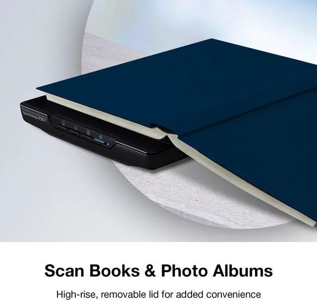 Alt view image 4 of 7 - Perfection V39 II - Color Photo and Document Flatbed Scanner - 4800 dpi Optical Resolution - High-Rise, Removable Lid - Scan to Cloud - USB Power - Image Scanning - Black