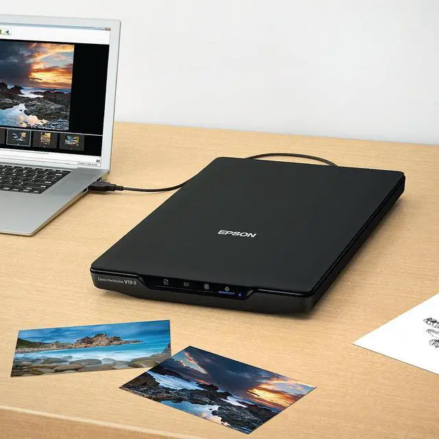 Alt view image 6 of 7 - Perfection V19 II Color Photo and Document Flatbed Scanner with 4800 dpi Optical Resolution, USB Power and High-Rise, Removable Lid