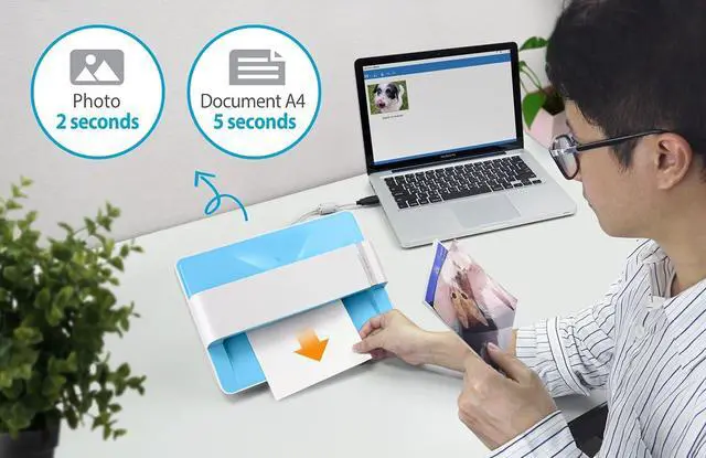 Alt view image 2 of 7 - Photo Scanner ePhoto Z300, Scans 4x6 inch Photos in 2 Seconds, Auto crop and deskew with CCD Sensor, Supports Mac and PC