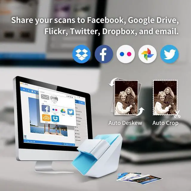 Alt view image 7 of 7 - Photo Scanner ePhoto Z300, Scans 4x6 inch Photos in 2 Seconds, Auto crop and deskew with CCD Sensor, Supports Mac and PC