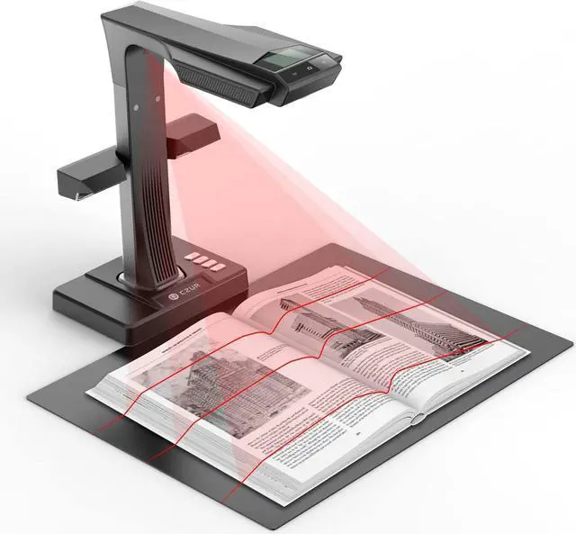 Main image of ET24 Pro Professional Book Scanner, 24MP Document Camera, 3rd Gen Auto-Flatten & Deskew Tech, A3 Document Scanner, 180+ Languages OCR, Support HDMI, for Windows/MacOS/Linux
