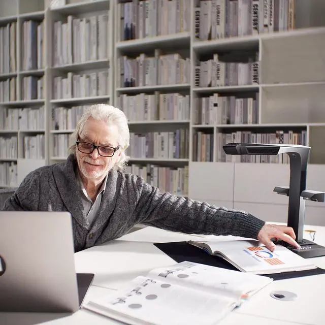 Alt view image 6 of 7 - ET24 Pro Professional Book Scanner, 24MP Document Camera, 3rd Gen Auto-Flatten & Deskew Tech, A3 Document Scanner, 180+ Languages OCR, Support HDMI, for Windows/MacOS/Linux