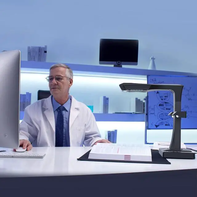 Alt view image 7 of 7 - ET24 Pro Professional Book Scanner, 24MP Document Camera, 3rd Gen Auto-Flatten & Deskew Tech, A3 Document Scanner, 180+ Languages OCR, Support HDMI, for Windows/MacOS/Linux