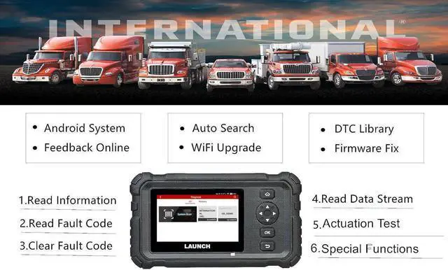 Alt view image 3 of 6 - Scanner International Heavy Duty Truck Bus Diagnostic Scan Tool, Actuation Test,Coding,Special Functions, Full System Diagnosis, Lifetime Free Upgrade