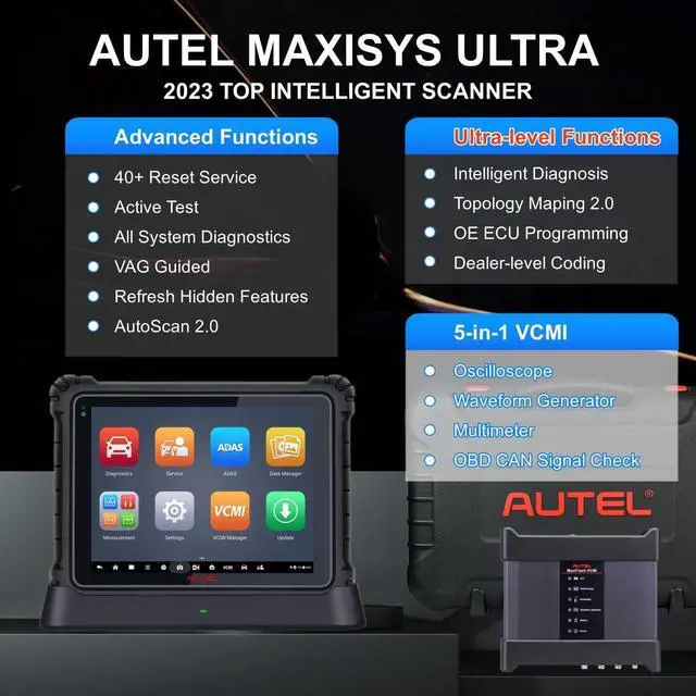 Alt view image 2 of 7 - MaxiSys Ultra OBD2 Scanner, 2024 Top MSUltra Lntelligent Diagnostic Scan Tool [with MV108 & 5-in-1 VCMI] Upgraded of Ultra Lite/ MS909EV/ MS919 /MS909 Topology 2.0, 40+ Services, ECU Programming