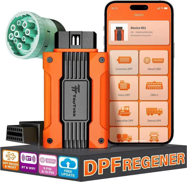 Main image of Emergency DPF Regener Tools, DPF Regeneration and Reset Device for Heavy Duty Trucks, DPF Regeneration Scanner  Truck Engine Compatible with Cummins, Caterpillar, Paccar, and Detroit Engines