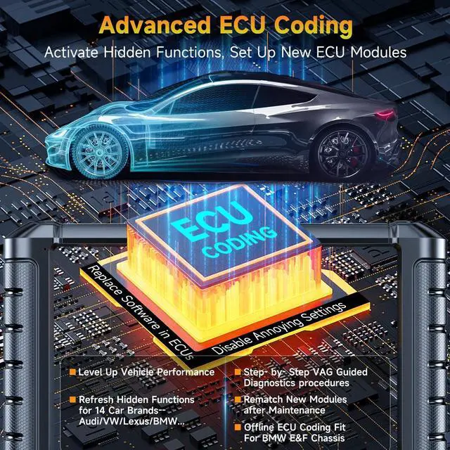 Alt view image 3 of 7 - NT909 Bidirectional OBD2 Scanner, Car Diagnostic Tool, Active Test for All System, ECU Coding, 30+ Resets, FCA Autoauth, VAG Guide, CAN-FD & DOIP, 3-Year Free Upgrade