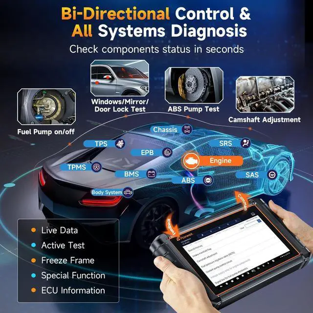 Alt view image 5 of 7 - NT909 Bidirectional OBD2 Scanner, Car Diagnostic Tool, Active Test for All System, ECU Coding, 30+ Resets, FCA Autoauth, VAG Guide, CAN-FD & DOIP, 3-Year Free Upgrade