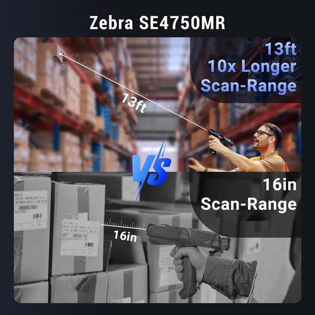 Alt view image 3 of 7 - Android Barcode Scanner: 37 Keys Zebra SE4750MR Scan-Range 13FT Qualcomm CPU 6700mAh with Hot-swap Android 11 1D 2D QR Handheld PDA Charging Cradle Pistol Grip 4G BT 5.0 Wi-Fi GPS P161