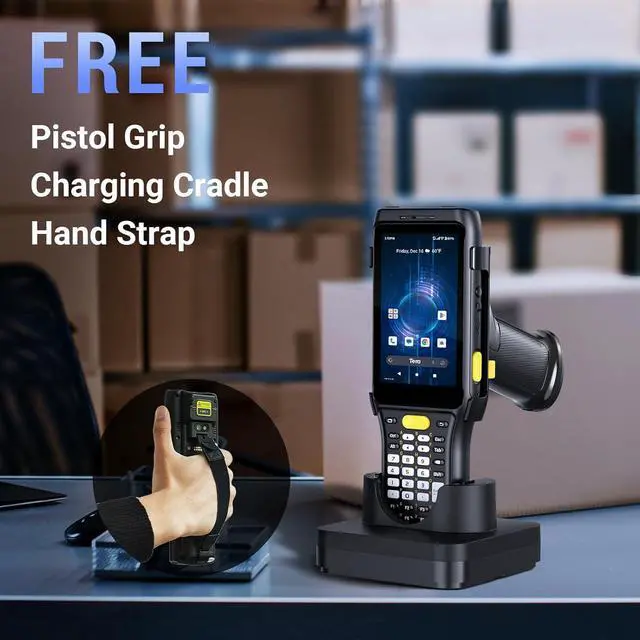 Alt view image 5 of 7 - Android Barcode Scanner: 37 Keys Zebra SE4750MR Scan-Range 13FT Qualcomm CPU 6700mAh with Hot-swap Android 11 1D 2D QR Handheld PDA Charging Cradle Pistol Grip 4G BT 5.0 Wi-Fi GPS P161