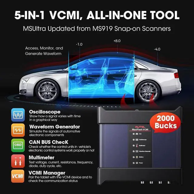 Alt view image 3 of 7 - Autel MaxiSYS Ultra Scanner: Top Auto Tool with 40+ Service, 5-in-1 VCMI, ligent Scan, Topology Map, ECU Programming & Coding, Upgraded of MaxiCOM Ultra Lite Elite II Pro MS919 Ultra EV