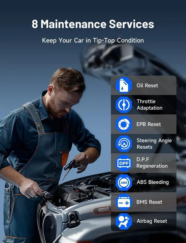 Alt view image 3 of 7 - TopScan OBD2 Scanner Bluetooth, Bi-Directional Scanner Wireless All System Diagnostic Tool for iOS & Android, FCA AutoAuth, 8+ Hot Reset, Repair Guides, Car Code Reader, Performance Test
