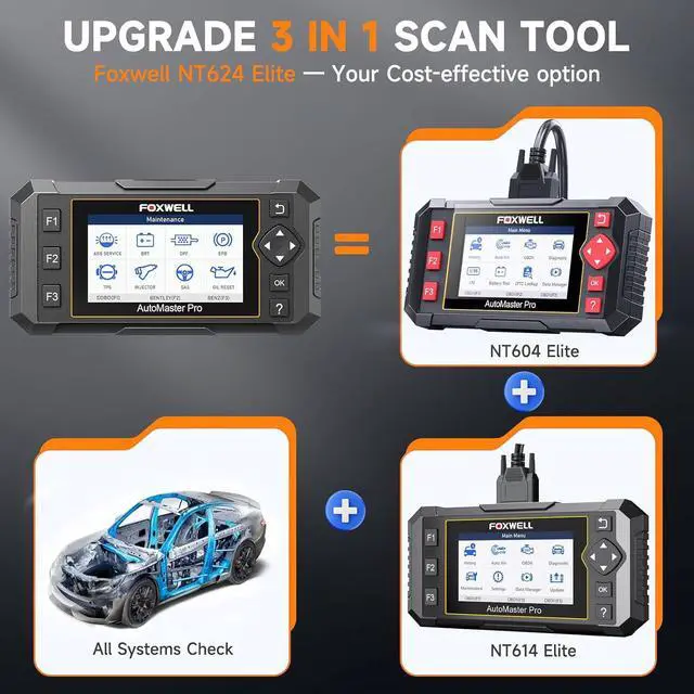 Alt view image 2 of 7 - Car Scanner NT624 Elite All System OBD2 Scanner Diagnostic Tool 8 Reset Code Reader ABS/SAS/TPS/Oil/EPB/BRT Scanner for Car Lifetime Update Car Diagnostic Scanner with Battery Test