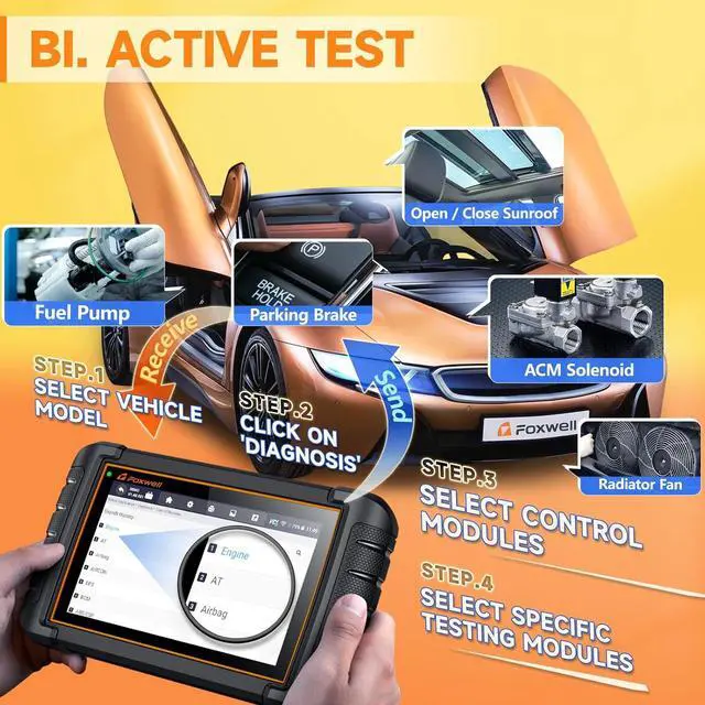 Alt view image 3 of 7 - Scanner NT809BT Bidirectional Scan Tool, All System Scanner for Car with 30+ Service Resets, Wireless Diagnostic Scanner for All Vehicles, Accurate Automotive Diagnostic Tools