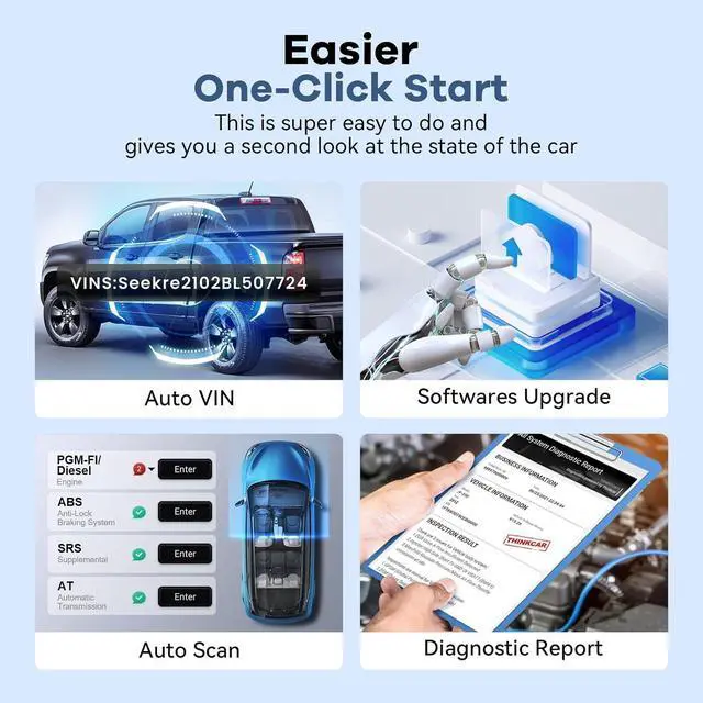 Alt view image 2 of 7 - OBD2 Scanner, ABS/SRS/ECM/TCM System Car OBD Diagnostic Scan Tool, 94+ Vehicle Brands Car Code Reader, AutoAuth for FCA SGW