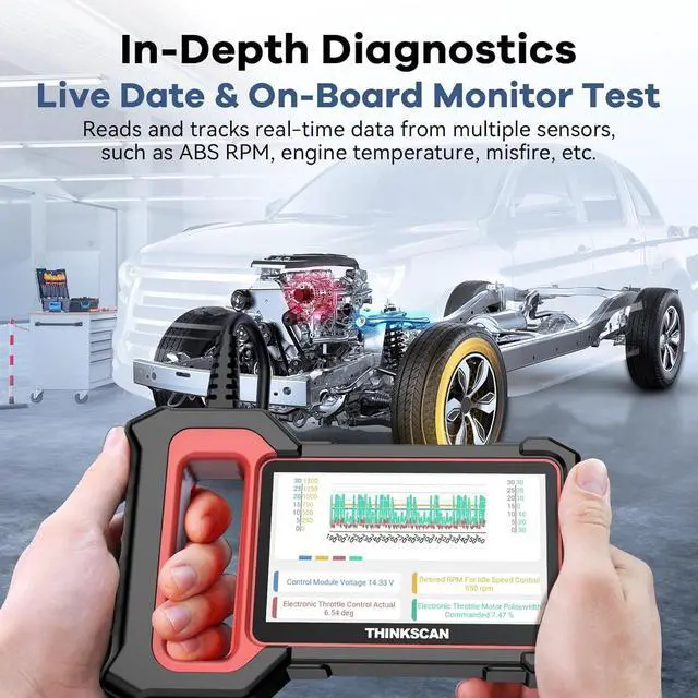 Alt view image 4 of 7 - OBD2 Scanner, ABS/SRS/ECM/TCM System Car OBD Diagnostic Scan Tool, 94+ Vehicle Brands Car Code Reader, AutoAuth for FCA SGW