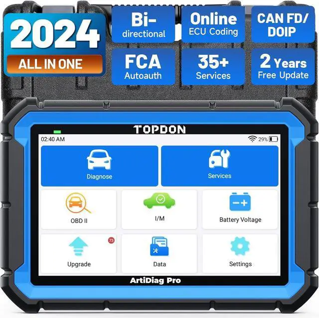 Main image of Bidirectional Scan Tool, ECU Coding OBD2 Scanner Diagnostic Tool, 2 Years Free Update(Worth 300)/FCA Autoauth/35+ Services/All System Diagnosis