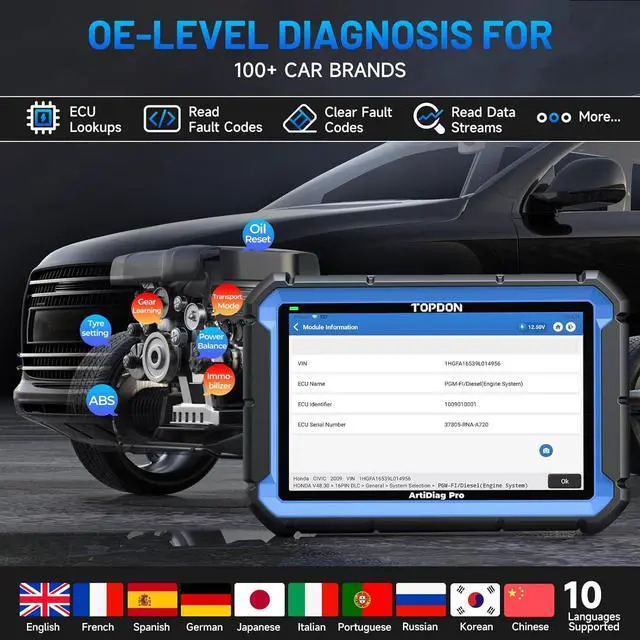 Alt view image 7 of 7 - Bidirectional Scan Tool, ECU Coding OBD2 Scanner Diagnostic Tool, 2 Years Free Update(Worth 300)/FCA Autoauth/35+ Services/All System Diagnosis